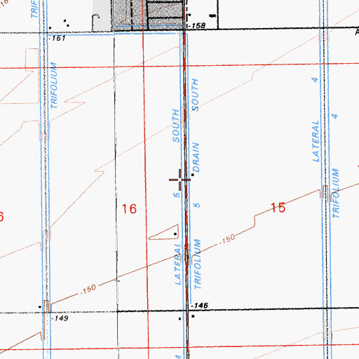 Topographic Map of Trifolium Five Drain South, CA
