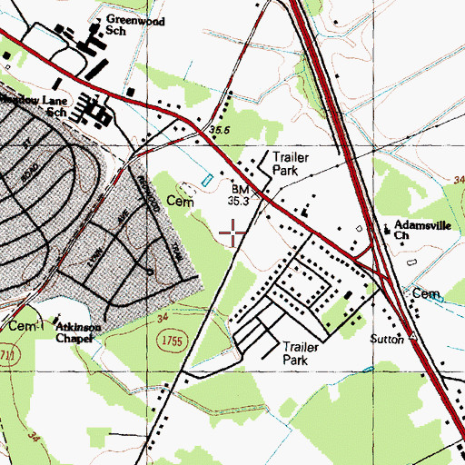 Topographic Map of Korean Presbyterian Church, NC