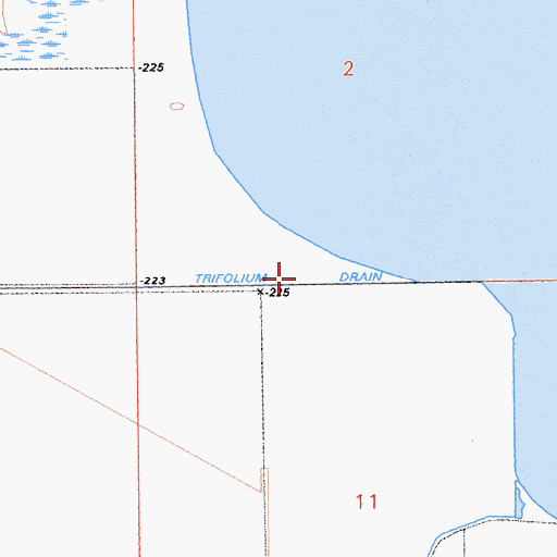 Topographic Map of Trifolium Drain, CA