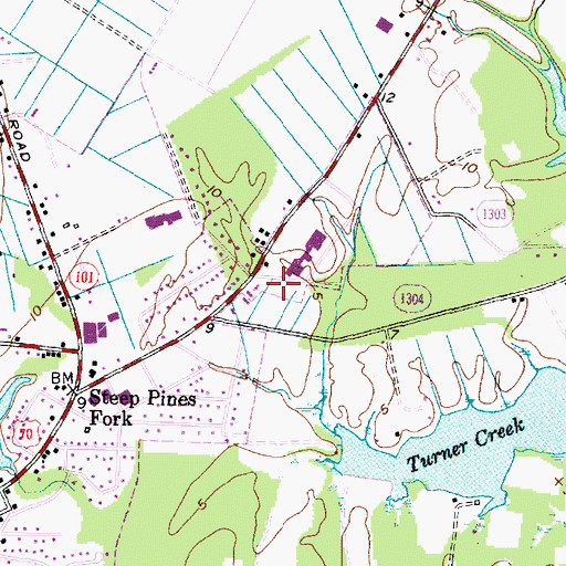 Topographic Map of New Hope Baptist Church, NC