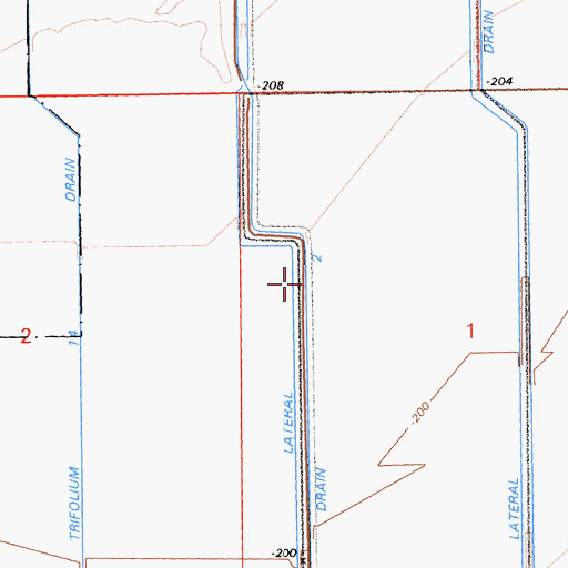 Topographic Map of Trifolium Drain 2, CA