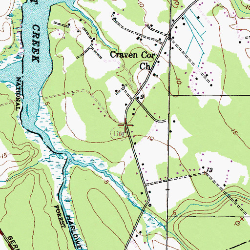 Topographic Map of New Hope Missionary Baptist Church, NC