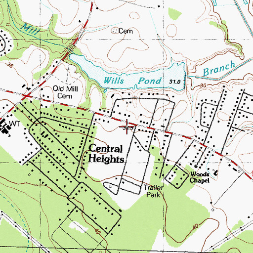 Topographic Map of New Hope Road Church of God, NC