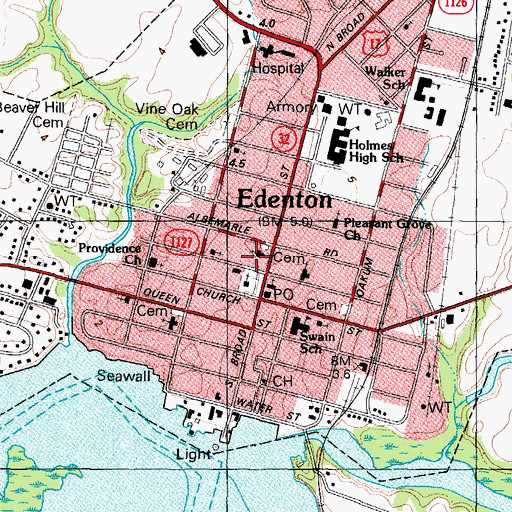 Topographic Map of Gale Street Baptist Church, NC