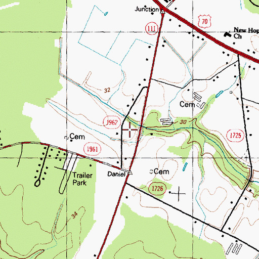 Topographic Map of Goldsboro Wesleyan Church, NC