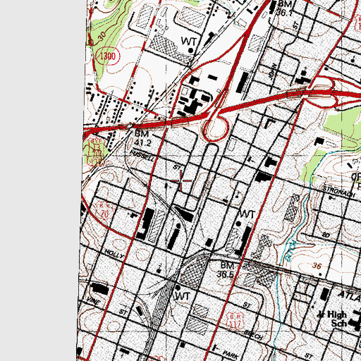 Topographic Map of Gospel Tabernacle Church, NC