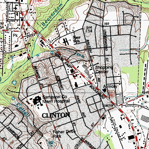 Topographic Map of Grace United Methodist Church, NC