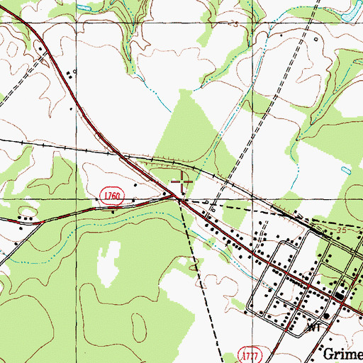 Topographic Map of Grimesland Pentecostal Church, NC