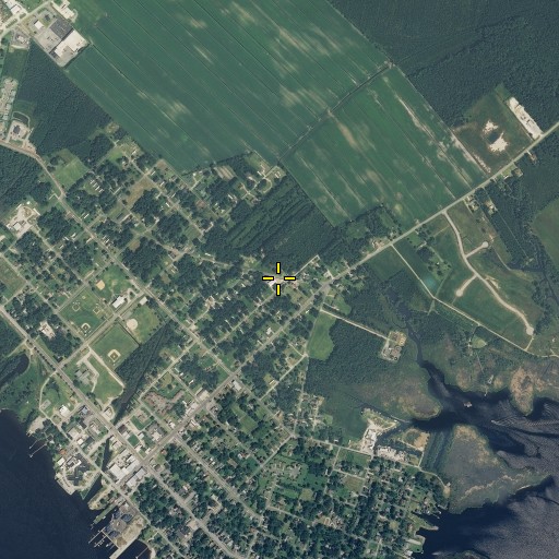 Aerial/Satellite Image of Hoggard Temple Church of God, NC