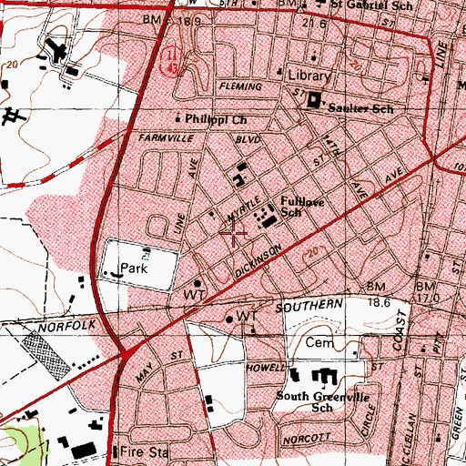 Topographic Map of Holy Trinity United Holy Church, NC