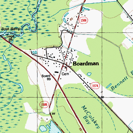 Topographic Map of Horace Grove Baptist Church, NC
