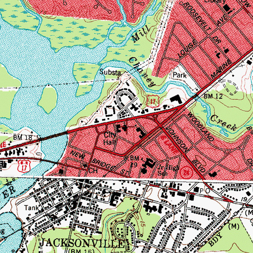 Topographic Map of Infant of Prague Catholic Church, NC
