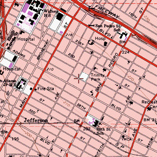 Topographic Map of Trinity Park, CA