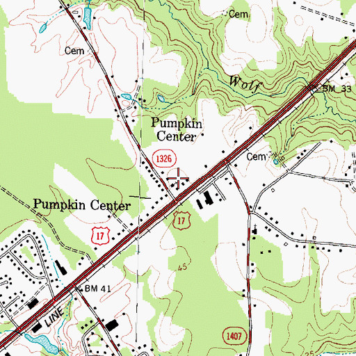 Topographic Map of New Life Baptist Church, NC