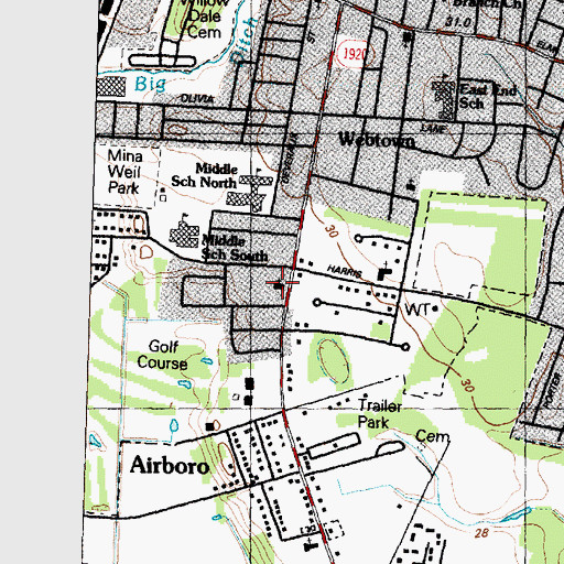 Topographic Map of New Saint John African Methodist Episcopal Church, NC
