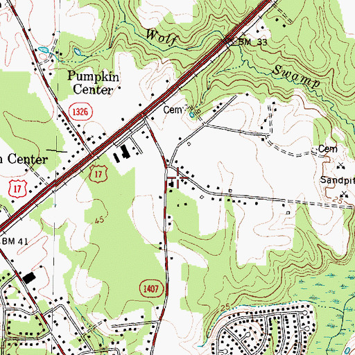 Topographic Map of New Wine Christian Worship Center, NC