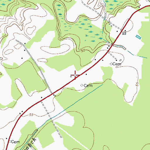 Topographic Map of Open Arms Church, NC