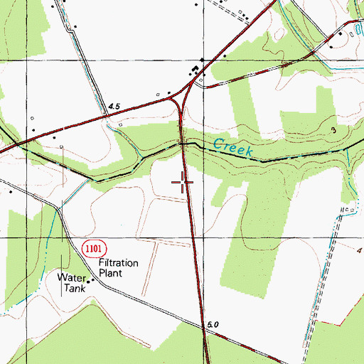 Topographic Map of Open Door Baptist Church, NC