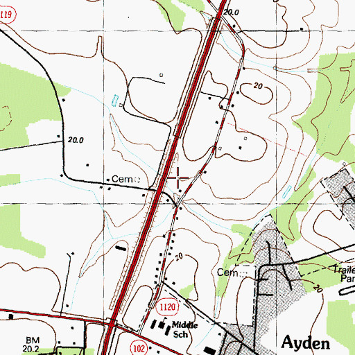 Topographic Map of Open Heart Church of God, NC