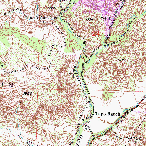 Topographic Map of Tripas Canyon, CA