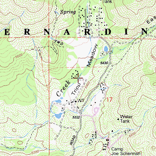 Topographic Map of Tripp Meadow, CA