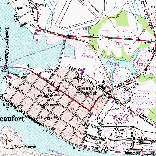 Topographic Map of Queen Street Missionary Baptist Church, NC