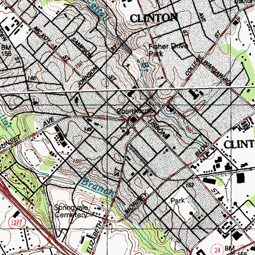 Topographic Map of Saint Pauls Episcopal Church, NC