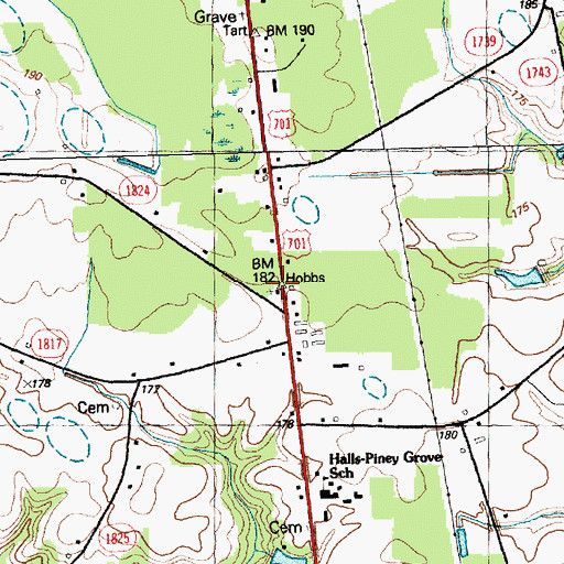 Topographic Map of Saint Peter United Holy Church, NC
