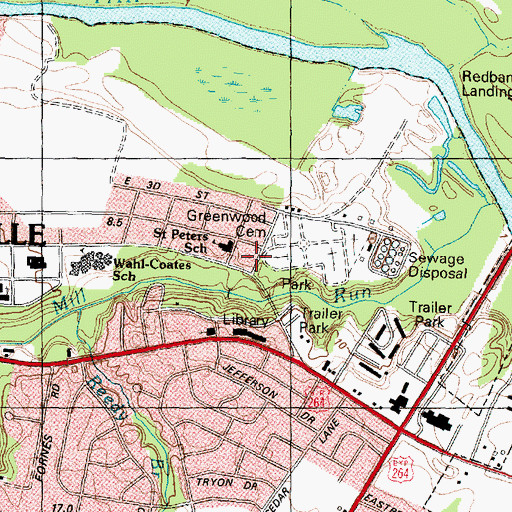 Topographic Map of Saint Peters Catholic Church, NC