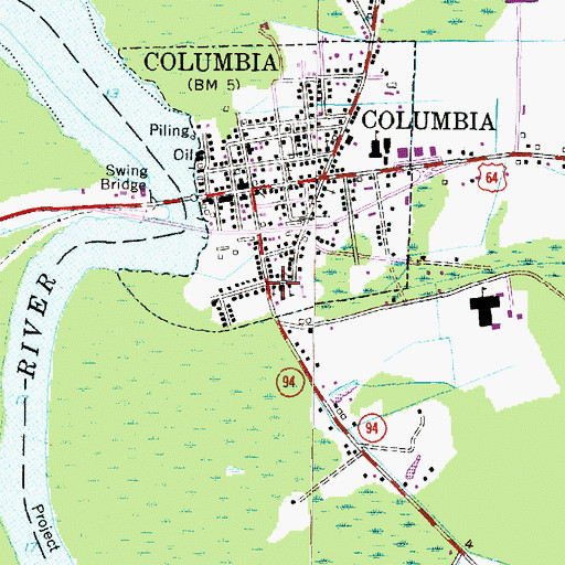 Topographic Map of Salem Baptist Church, NC