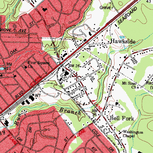 Topographic Map of Shiloh Pentecostal Holiness Church, NC