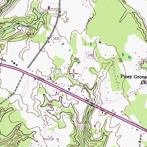 Topographic Map of Swansboro Church of God, NC
