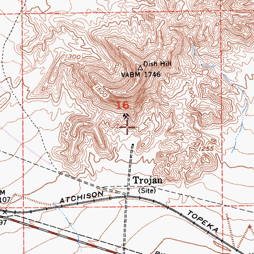 Topographic Map of Trojan, CA