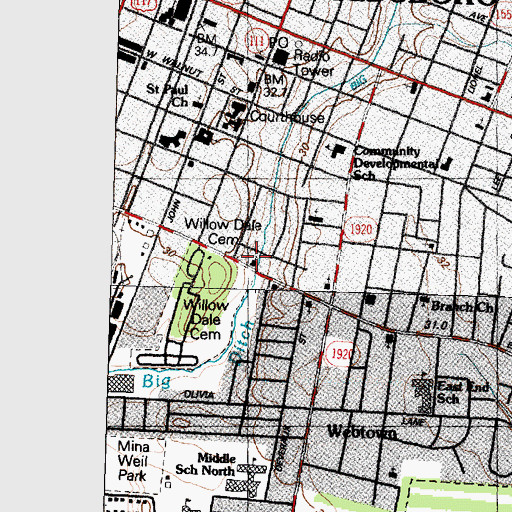 Topographic Map of True Holiness Assembly Church, NC