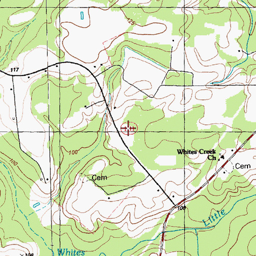 Topographic Map of True Vine Holiness Church, NC