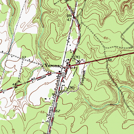 Topographic Map of Verona Free Will Baptist Church, NC