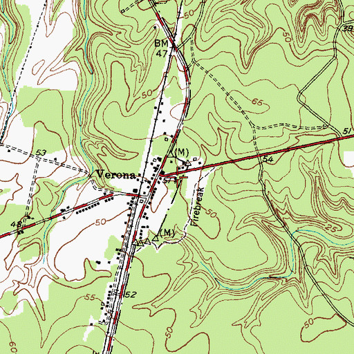 Topographic Map of Verona United Methodist Church, NC