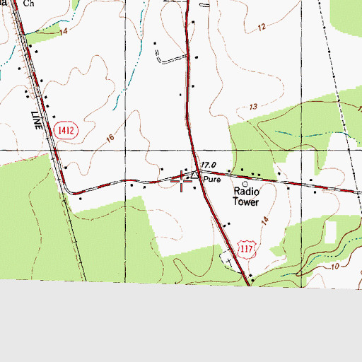 Topographic Map of Way of the Truth and the Life Church, NC