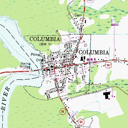 Topographic Map of Wesley Memorial United Methodist Church, NC