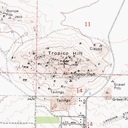 Topographic Map of Tropico Hill, CA