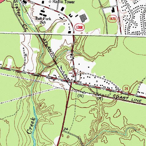 Topographic Map of Word of Life Fellowship Church, NC