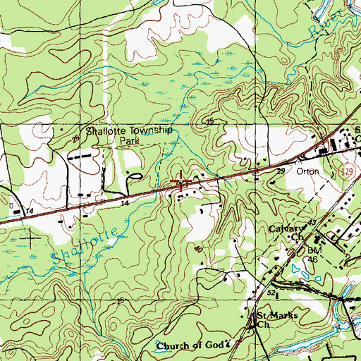 Topographic Map of Brunswick County Library - Rourk Branch, NC