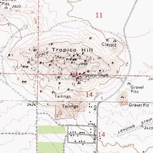 Topographic Map of Tropico Shaft, CA