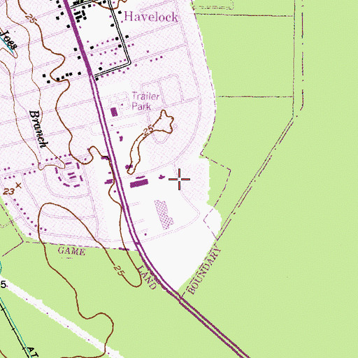 Topographic Map of Havelock Water Treatment Plant, NC