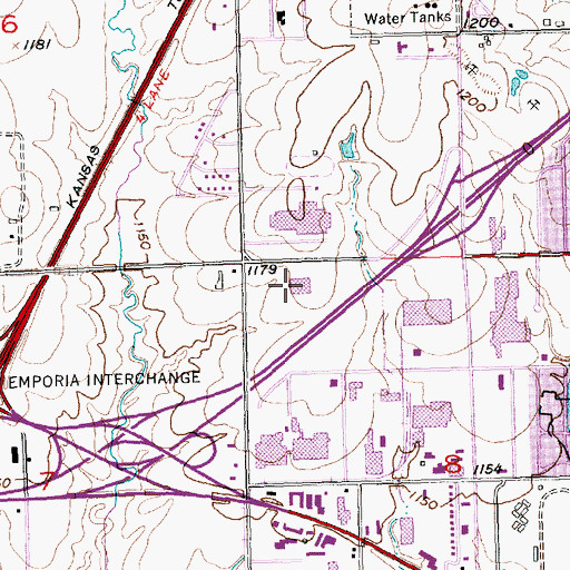 Topographic Map of Flint Hills Technical College, KS