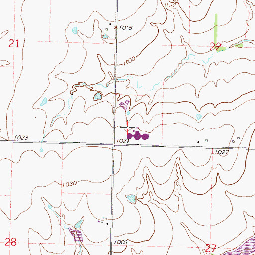 Topographic Map of Central Heights Unified School District Office, KS