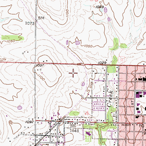 Topographic Map of Baldwin Elementary Intermediate Center, KS