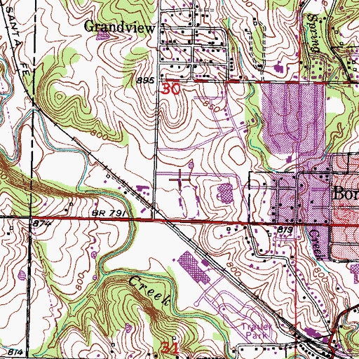 Topographic Map of Bonner Springs Unified School District Central Offices, KS