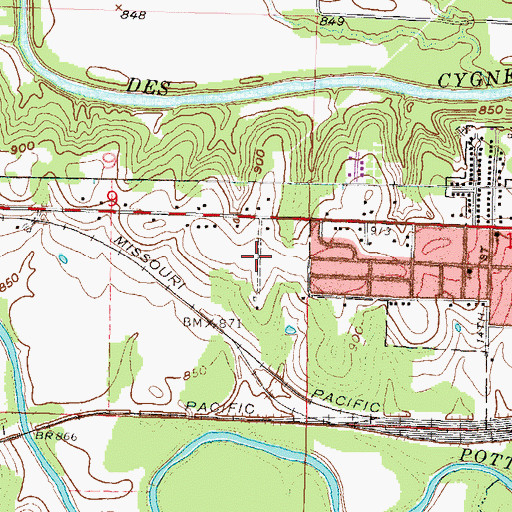 Topographic Map of Trojan Elementary School, KS