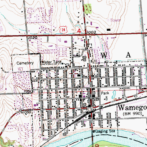 Topographic Map of Central Elementary School, KS